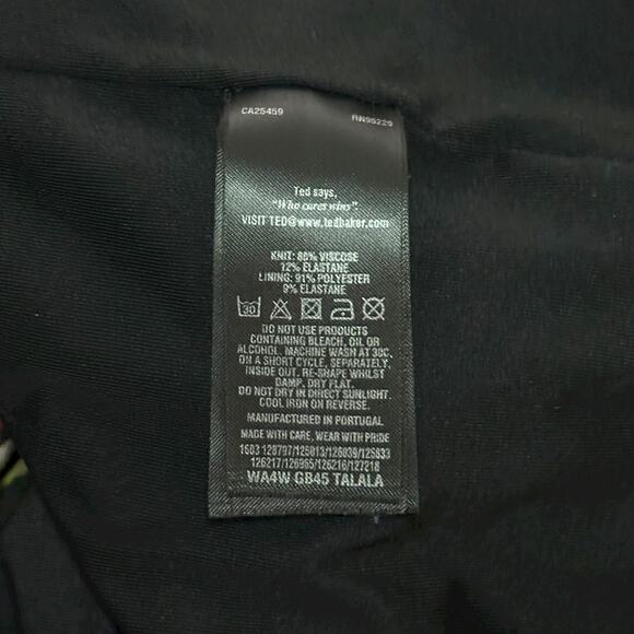 TED BAKER Long Sleeve Sheath Dress Twisted Knot Ruched Floral Cocktail Office - Picture 11 of 12